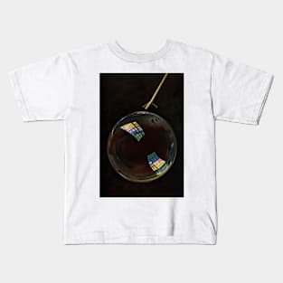 Optics - A Soap Bubble Exhibiting Interference Colours by Blaise Alexandre Desgoffe Kids T-Shirt